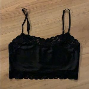 Lace and satin tank top